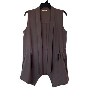 Maurices Gray Long Open Front Vest Woman’s Size Small
